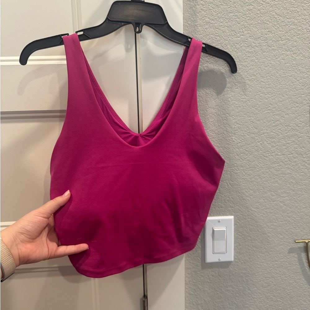 Cropped Magenta Padded Tank Top